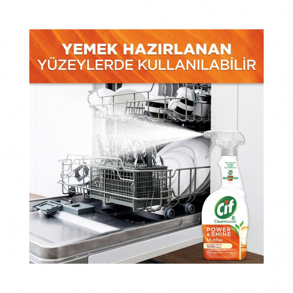 Cif Sprey Power Shıne Mutfak 750 Ml x 4 Adet - Resim 5