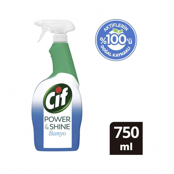 Cif Power Shine Banyo Sprey Temizleyici 750 ml x 2 Adet - 2