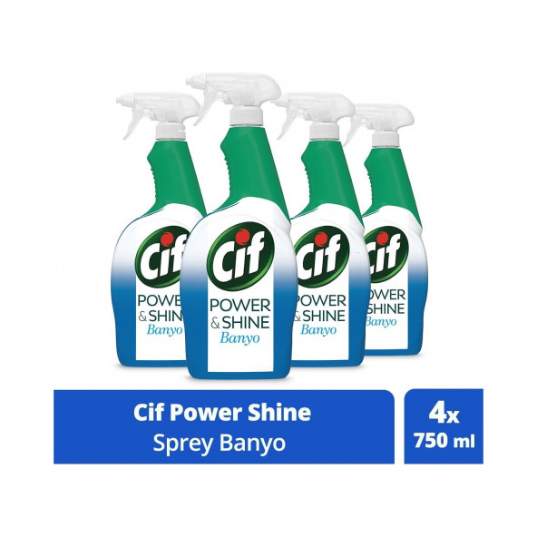 Cif Sprey Power Shıne Banyo 750 Ml x 4 Adet