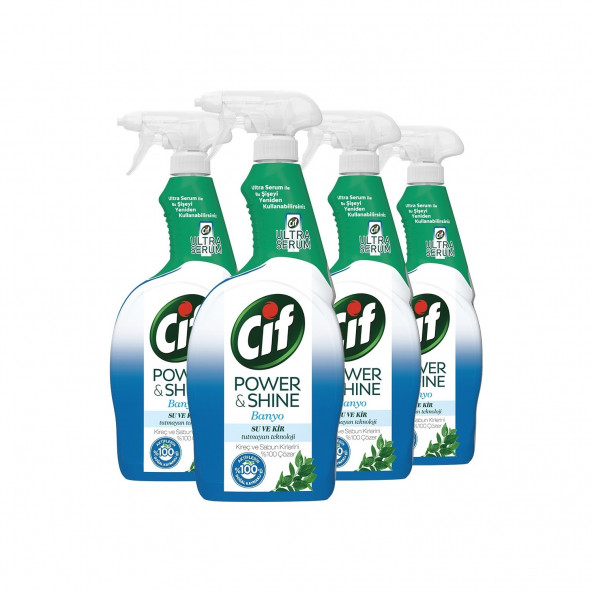 Cif Sprey Power Shıne Banyo 750 Ml x 4 Adet