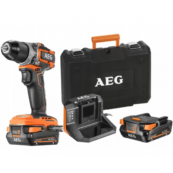 AEG BS 18SBL-202C 18 V 2 Ah Kömürsüz Çift Akülü Matkap