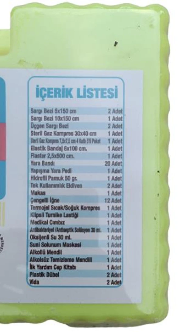 Askı Aparatlı İlk Yardım Seti Ev-İş yeri-Outdoor-Kamp 55 Parça Sarı Renk - 4