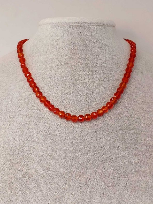 Akik Taşı YASSI Faset Kesim 6x4mm (Sabit Klipsli) (42805) - Resim 3