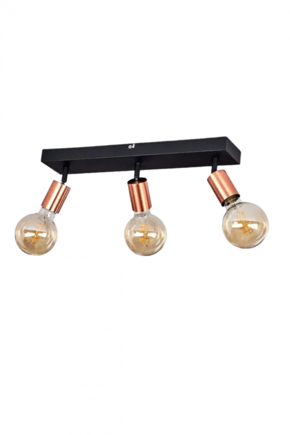 LİMAX 3LÜ SPOT IŞIK - Siyah - Rose  - Oturma Odası - Salon - Mutfak - Ofis - Mutfak - Hol ürün görseli