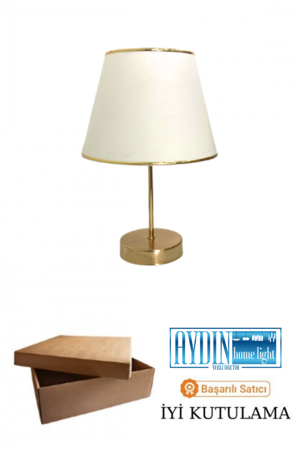 MALTAA PREMİUM TEKLİ ABAJUR - Beyaz - Gold  - Oturma Odası - Salon - Mutfak - Ofis - Mutfak - Hol - Resim 2