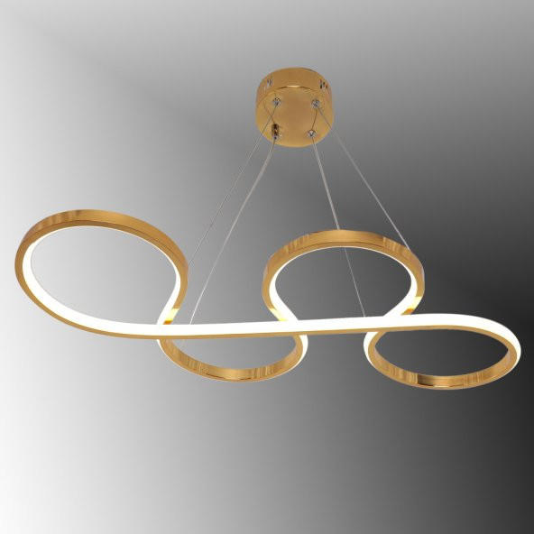 TT Aydınlatma TT025-SR  Yılan Modeli Sarı Kaplama Led Avize ürün görseli 1