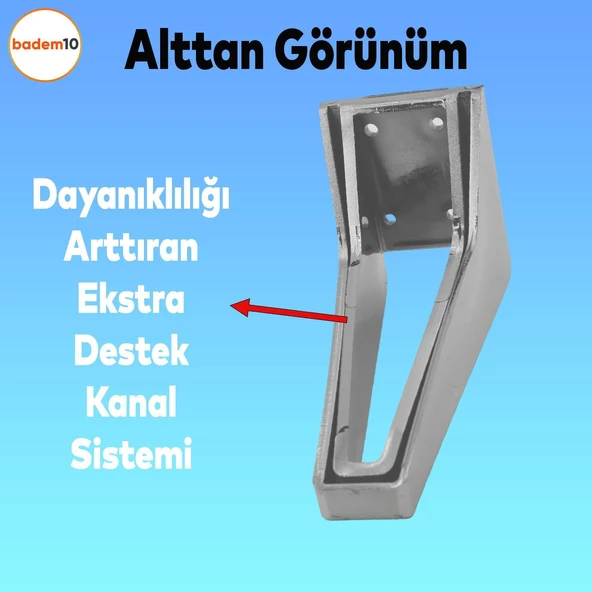 Penta 6'lı Set Mobilya Tv Ünitesi Konsol Koltuk Kanepe Destek Ayağı 18 Cm Krom Ayakları M8 Civatalı - 5