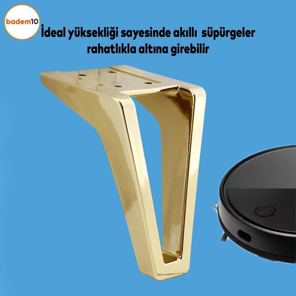 Penta 6'lı Set Mobilya Tv Ünitesi Çekyat Koltuk Kanepe Destek Ayağı 15 Cm Altın Ayakları M8 Civatalı - Resim 6