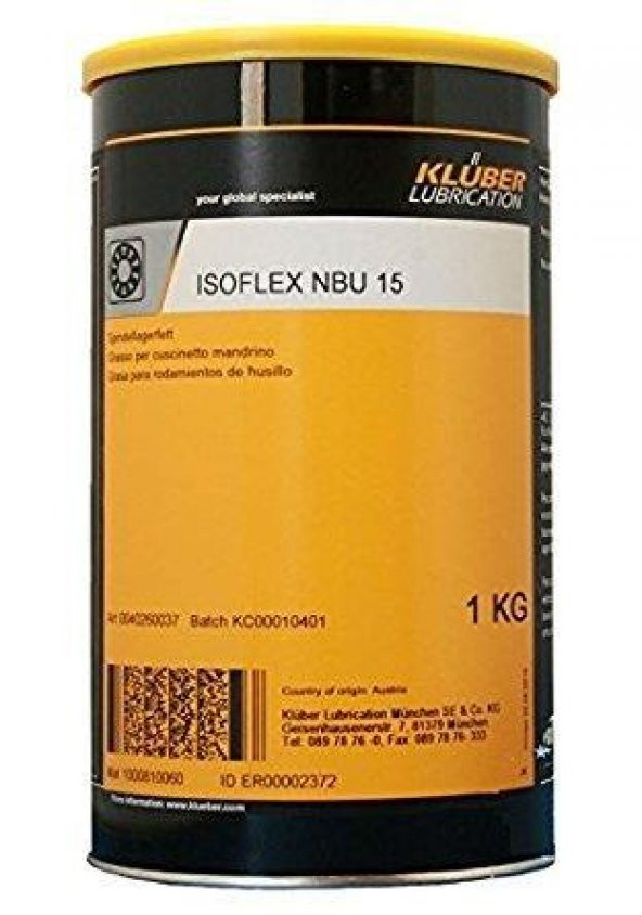 KLUBER İSOFLEX NBU 15 - 1  KG YÜKSEK DEVİR GRESİ