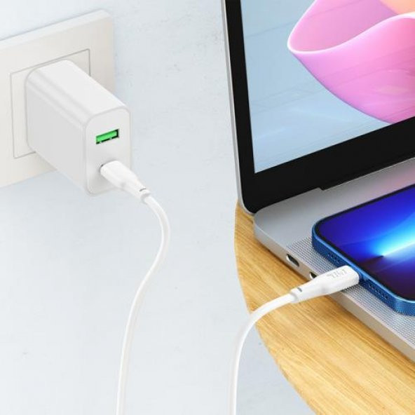 Coofbe Hc Seri 1Mt 20W Type-C to Lightning Şarj Kablosu Veri Kablosu Hızlı Şarj ve Data Kablosu Kopmaz - 5