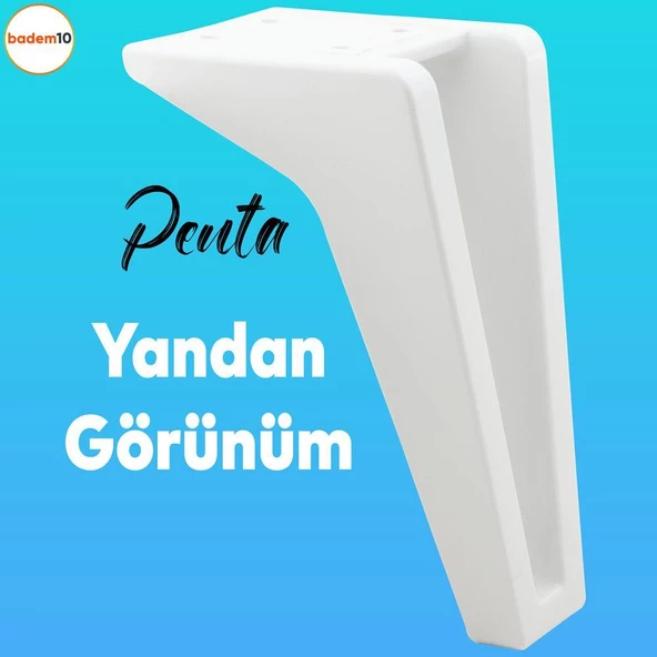 Penta 6'lı Set Mobilya Tv Ünitesi Çekyat Koltuk Kanepe Destek Ayağı 15 Cm Beyaz Ayakları M8 Civatalı - 4