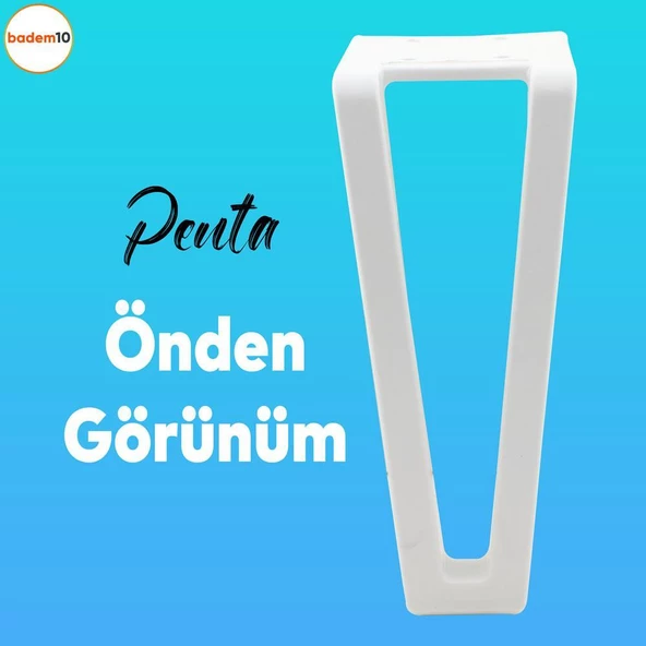 Penta 6'lı Set Mobilya Tv Ünitesi Çekyat Koltuk Kanepe Destek Ayağı 15 Cm Beyaz Ayakları M8 Civatalı - 6