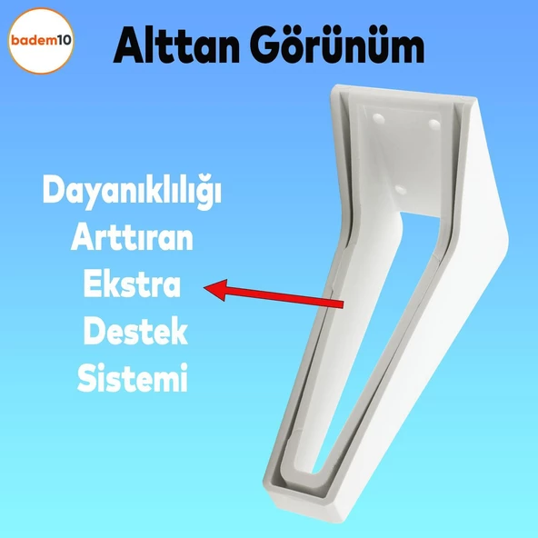 Penta 6'lı Set Mobilya Tv Ünitesi Çekyat Koltuk Kanepe Destek Ayağı 15 Cm Beyaz Ayakları M8 Civatalı - 5