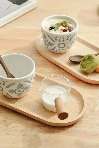 Bambu  Kahve ve Dekoratif Sunum Tepsisi 28 cm - 4