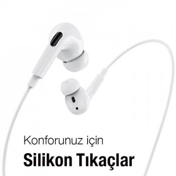 Coofbe Hc Seri Profesyonel 120Cm Lightning Kulakiçi Kablolu Kulaklık Silikon Kablolu Kulaklık - 2
