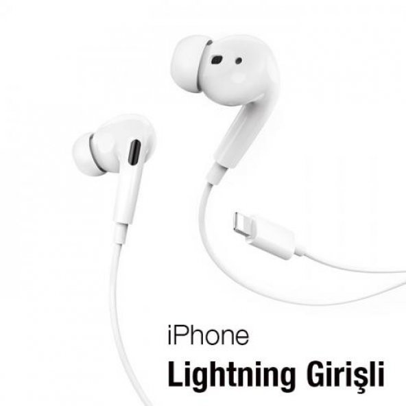 Coofbe Hc Seri Profesyonel 120Cm Lightning Kulakiçi Kablolu Kulaklık Silikon Kablolu Kulaklık - 3