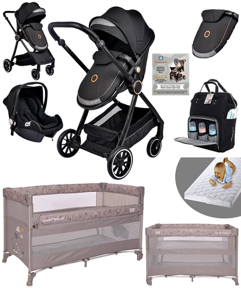 Baby Home Yeni Doğan Set Paketi 990 Travel Sistem Bebek Arabası Lorelli Anne Yanı Oyun Parkı Yatak Beşik - 2