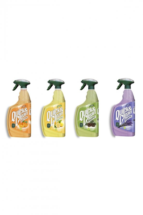 Quick & Clean Portakal-limon-çam-lavanta Yüzey Temizleyici Seti (4 X1 Lt)