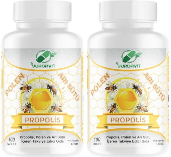 Yurdavit Propolis Polen Arı Sütü 575 Mg 2x100 Tablet