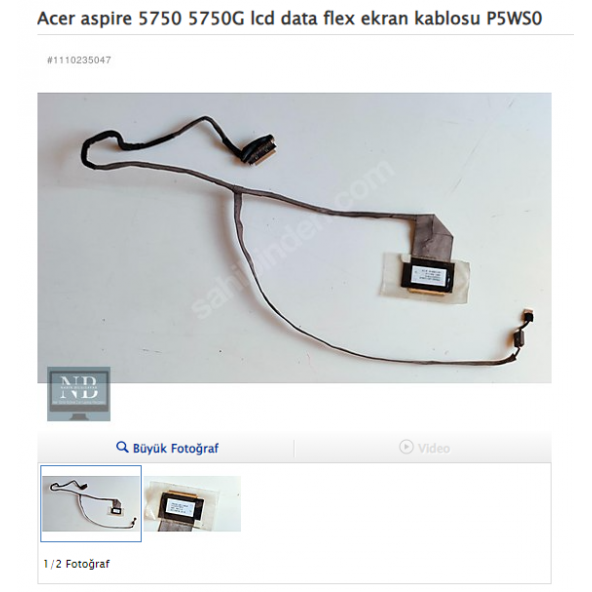 Acer aspire 5750 5750G lcd data flex ekran kablosu P5WS0