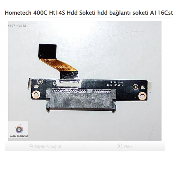 Hometech 400C Ht 14S Hdd Soketi hdd bağlantı soketi A116Cst Rev01