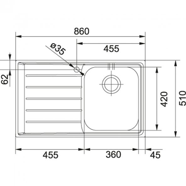 Franke Neptun NEX 611 Inox Sağ Damlalıklı Eviye - 2