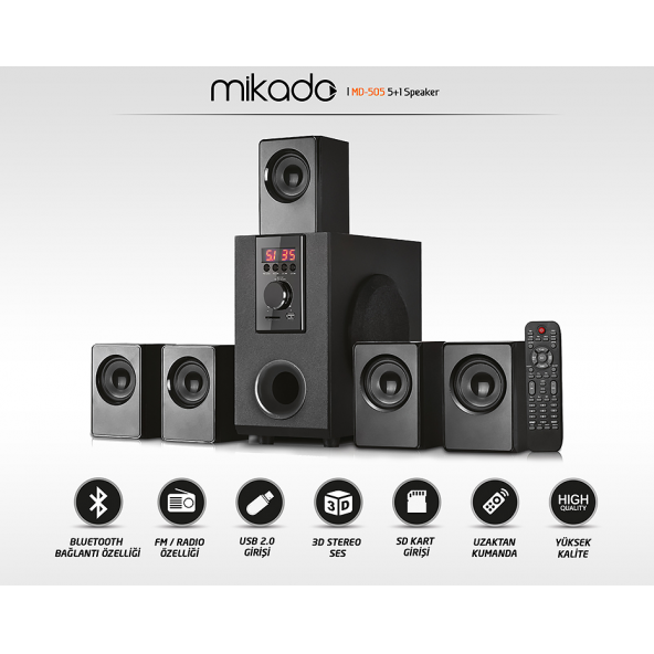 Mikado MD-505 Usb SD Kart FM Bluetooth 5.1 Ses Sistemleri - 5