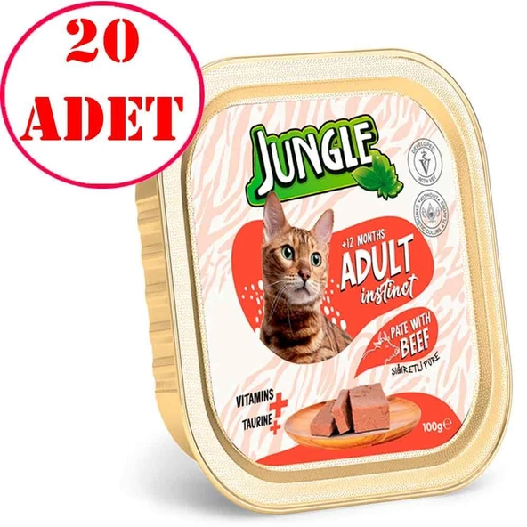 Jungle Kedi Yaş Mama Dana Etli Ezme 100 Gr 20 AD ürün görseli