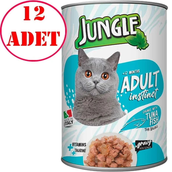 Jungle Kedi Konservesi Ton Balıklı 415 GR 12 AD ürün görseli 1