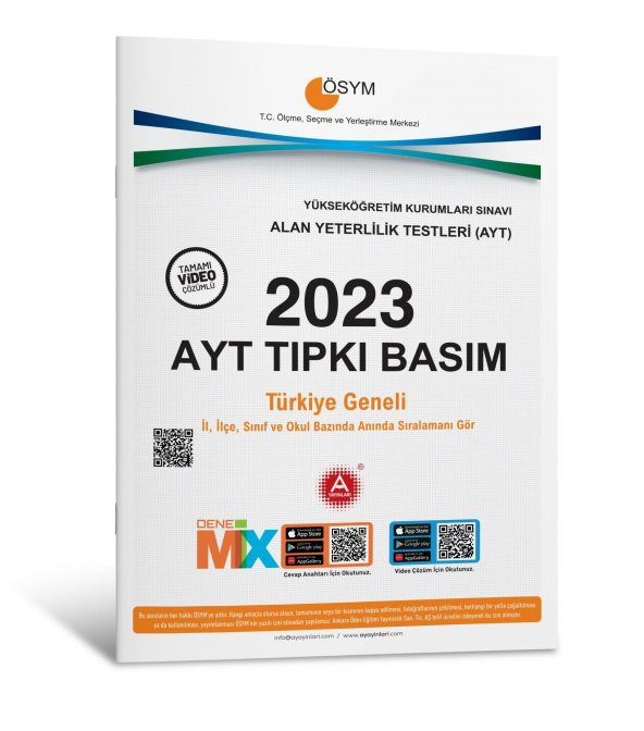 2023 AYT Tıpkı Basım Deneme Sınavı Bire Bir ÖSYM Çıkmış Sorular