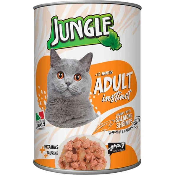Jungle Kedi Konservesi Somonlu Karidesli 415 GR ürün görseli 1
