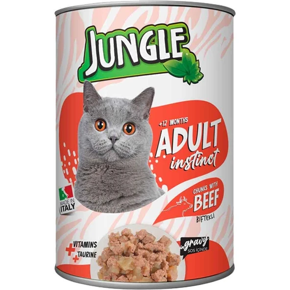 Jungle Kedi Konservesi Biftekli 415 GR ürün görseli