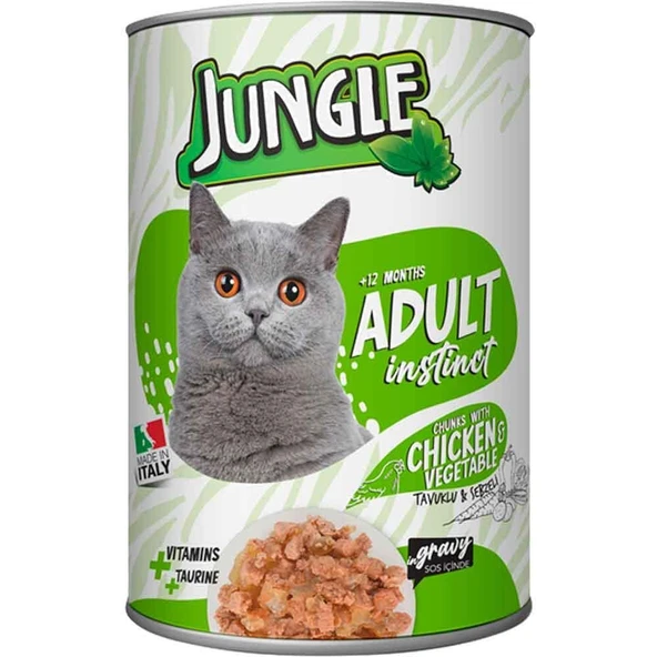 Jungle Kedi Konservesi Tavuklu Sebzeli 415 GR ürün görseli 1