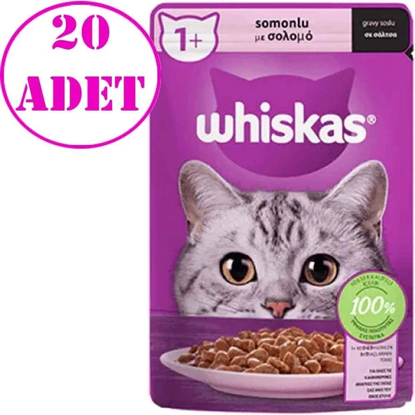 Whiskas Somonlu Pouch Kedi Maması 85 Gr 20 AD