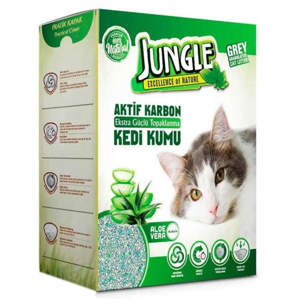 Jungle Aktif Karbon Aloe Vera Kokulu Kedi Kumu 6 Litre