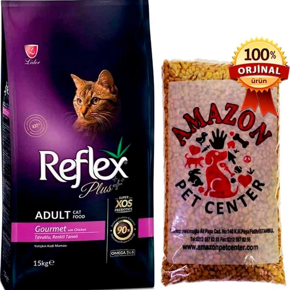 Reflex Plus Tavuklu Renkli Taneli Kedi Maması Açık 1 Kg