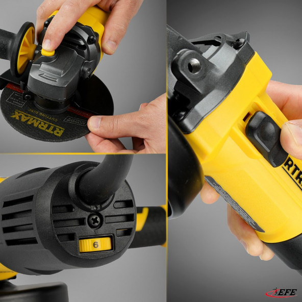 RTRMAX RTM1080 Avuç Taşlama Makinası 115 MM 750W Devir Ayarlı - 3