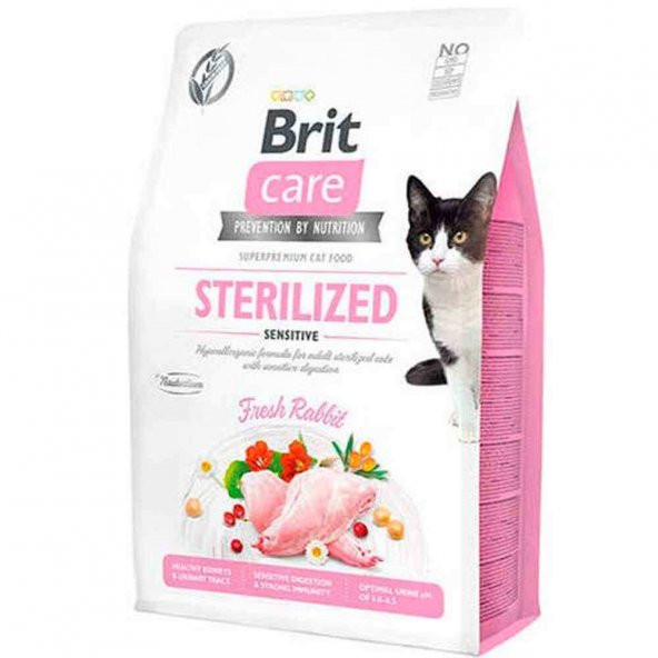 Brit Care Hypo-Allergenic Sindirim Sistemi Destekleyici Tahılsız Kısırlaştırılmış Kedi Maması 2 kg