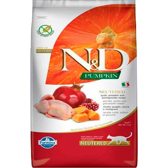 ND Tahılsız Balkabak Bıldırcın Nar Kısır Kedi Maması 5 Kg