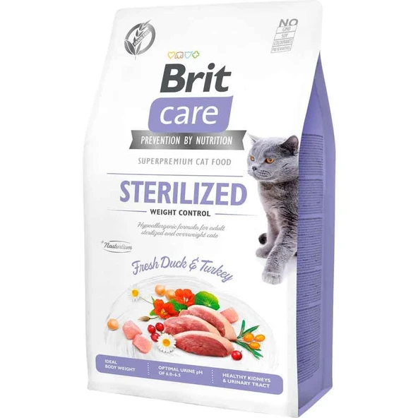 Brit Care Hypo-Allergenic Ördekli Tahılsız Kısırlaştırılmış Kedi Maması 7 kg ürün görseli 1