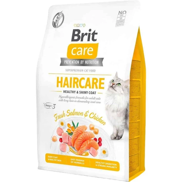 Brit Care Haircare Hypo-Allergenic Deri ve Tüy Sağlığı için Tahılsız Kedi Maması 2 kg ürün görseli 1
