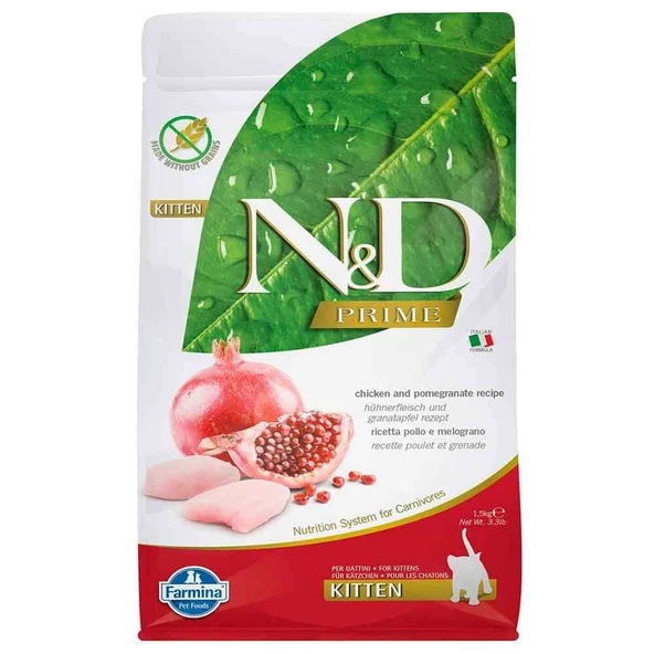 ND Kitten Tahılsız Tavuk ve Narlı Yavru Kedi Maması 1,5 Kg