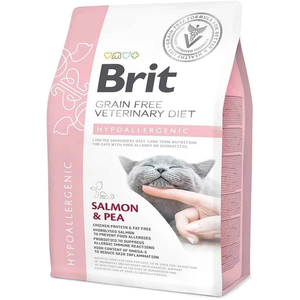 Brit Veterinary Diet Hypo Allergenic Cilt Sağlığı Destekleyici Tahılsız Kedi Maması 2 Kg