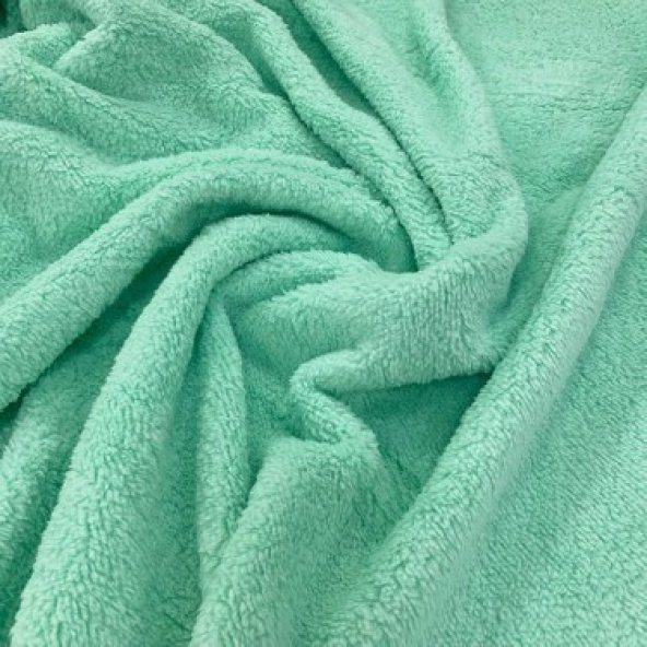 Wellsoft Battaniye,Televizyon Battaniyesi,Peluş, Polar Battaniye,Çift Kişilik 220*230 Mint Yeşil - 2