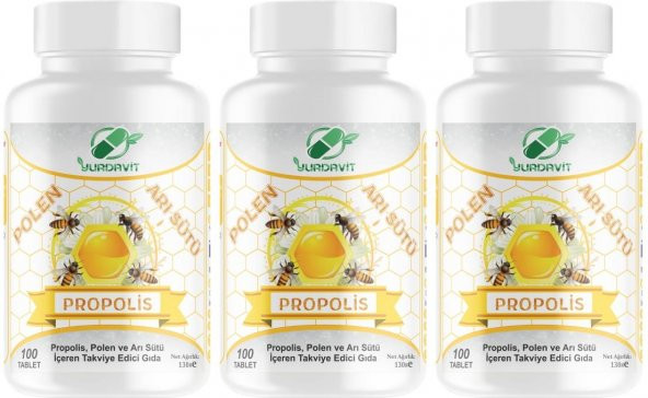 Yurdavit Propolis Polen Arı Sütü 575 Mg 3x100 Tablet