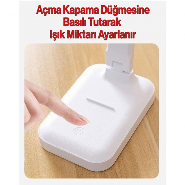 5 Adet Şarjlı Masa Lambası 3 Renk Dokunmatik Telefon Standlı Çalışma Okuma Işığı Gece Lambası 9w - Resim 7