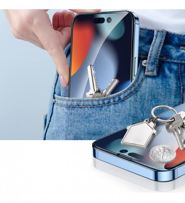 İphone 15 Plus Ve 15 Pro Max Uyumlu Tam Kaplayan Ultra HD Ekran Koruyucu Temperli Cam - Resim 4