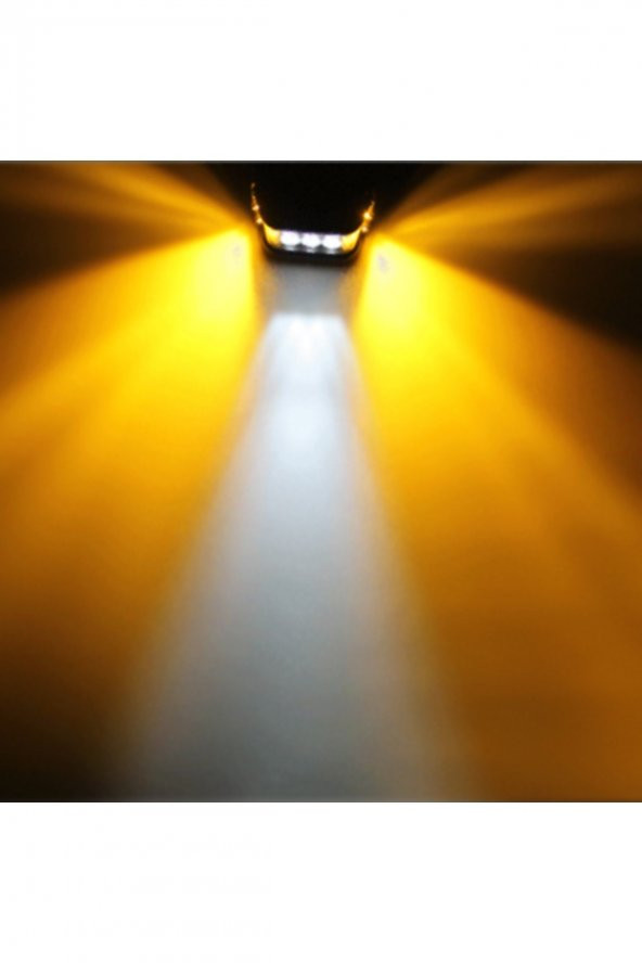 Off Road 45w 12 Led Beyaz Turuncu Flaşlı Kare Sis Farı Çalışma Lambası Hi-tech - 6