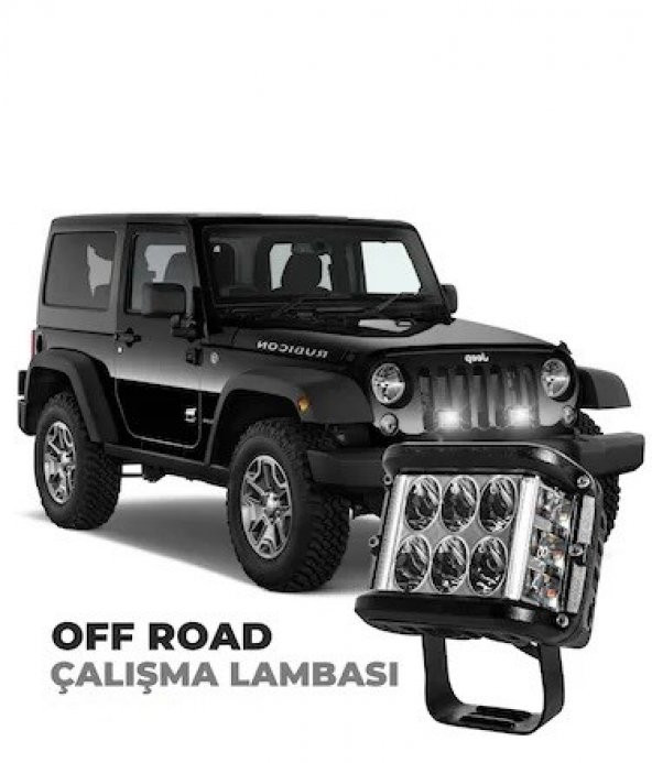 Off Road 45w 12 Led Beyaz Turuncu Flaşlı Kare Sis Farı Çalışma Lambası Hi-tech