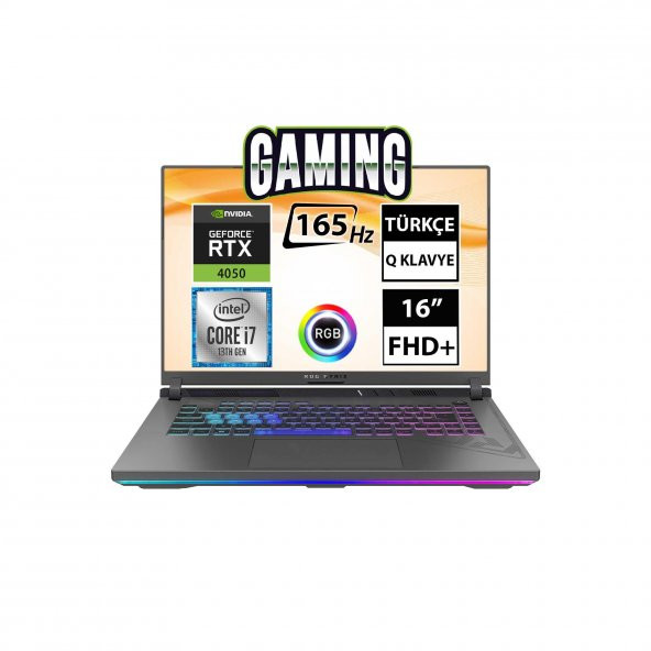 Asus ROG Strix G16 G614JU-N3196A2 i7-13650HX 16GB 2TBSSD RTX4050 16" FullHD+ FreeDOS Taşınabilir Bilgisayar